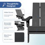 Krikacy Modern Folding Adirondack Chair - Black