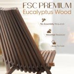 Set of 2 Elina Eucalyptus Folding Adirondack Chairs