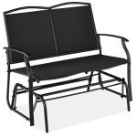 2-Person Outdoor Patio Swing Glider Bench - Black