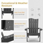 LUE BONA Modern Adirondack Chair - Dark Gray