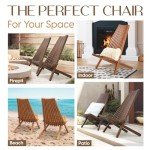 Set of 2 Elina Eucalyptus Folding Adirondack Chairs