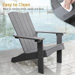 LUE BONA Modern Adirondack Chair - Dark Gray