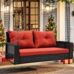 YITAHOME Outdoor 2-Seater Wicker Swing Chair