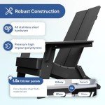 Krikacy Modern Folding Adirondack Chair - Black