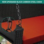 YITAHOME Outdoor 2-Seater Wicker Swing Chair