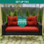 YITAHOME Outdoor 2-Seater Wicker Swing Chair