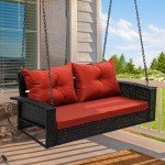 YITAHOME Outdoor 2-Seater Wicker Swing Chair