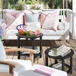 LZRS Round Outdoor Adirondack Side Table – Black