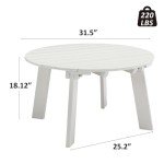 White Outdoor Round Coffee Table for Patio