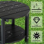 LZRS Round Outdoor Adirondack Side Table – Black