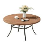 VICLLAX 54" Round Metal Patio Dining Table