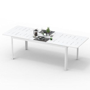 Expandable Aluminum Patio Dining Table for 6-8