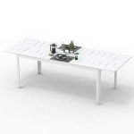 Expandable Aluminum Patio Dining Table for 6-8
