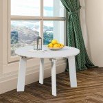 White Outdoor Round Coffee Table for Patio