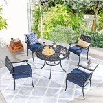 Round 42 Inch Outdoor Bistro Dining Table - Black