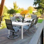 Expandable Aluminum Patio Dining Table for 6-8