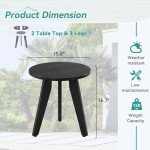 Homenjoy Weather-Resistant Round Outdoor Side Table