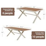 Expandable Outdoor Dining Table for 6-10 People