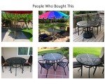 Round 42 Inch Outdoor Bistro Dining Table - Black