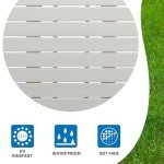 White Outdoor Round Coffee Table for Patio