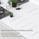 Expandable Aluminum Patio Dining Table for 6-8