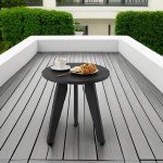 Homenjoy Weather-Resistant Round Outdoor Side Table