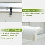 Expandable Aluminum Patio Dining Table for 6-8