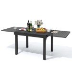 Expandable Aluminum Outdoor Dining Table for 8
