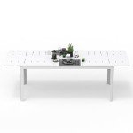 Expandable Aluminum Patio Dining Table for 6-8