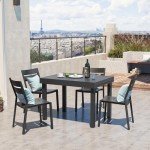 Expandable Aluminum Outdoor Dining Table for 8