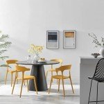 Xdeco Stackable Dining Chair Set of 4 - Charcoal