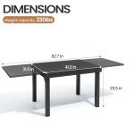Expandable Aluminum Outdoor Dining Table for 8