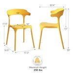 Xdeco Stackable Dining Chair Set of 4 - Charcoal