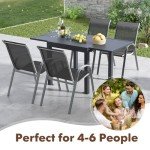 Tangkula Extendable Patio Dining Table, Dark Grey