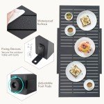 Tangkula Extendable Patio Dining Table, Dark Grey