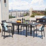 Expandable Aluminum Outdoor Dining Table for 8