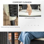 Stackable PE Rattan Outdoor Dining Chairs Set of 2