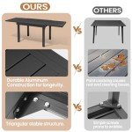 Expandable Aluminum Outdoor Dining Table for 8