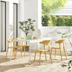 Xdeco Stackable Dining Chair Set of 4 - Charcoal