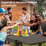 Expandable Aluminum Outdoor Dining Table for 8