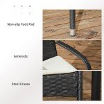 Stackable PE Rattan Outdoor Dining Chairs Set of 2