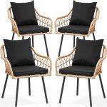 YITAHOME Outdoor Rattan Dining Chairs Set of 4