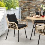 YITAHOME Outdoor Rattan Dining Chairs Set of 4