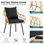 YITAHOME Outdoor Rattan Dining Chairs Set of 4