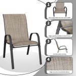 VONZOY Set of 4 Outdoor Stacking Dining Chairs