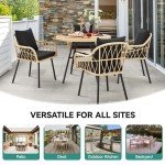 YITAHOME Outdoor Rattan Dining Chairs Set of 4