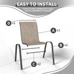 VONZOY Set of 4 Outdoor Stacking Dining Chairs