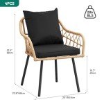 YITAHOME Outdoor Rattan Dining Chairs Set of 4