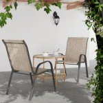 VONZOY Set of 4 Outdoor Stacking Dining Chairs