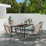 VONZOY Set of 4 Outdoor Stacking Dining Chairs